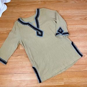 Soft Surroundings V neck 3/4 sleeve Cotton Tunic